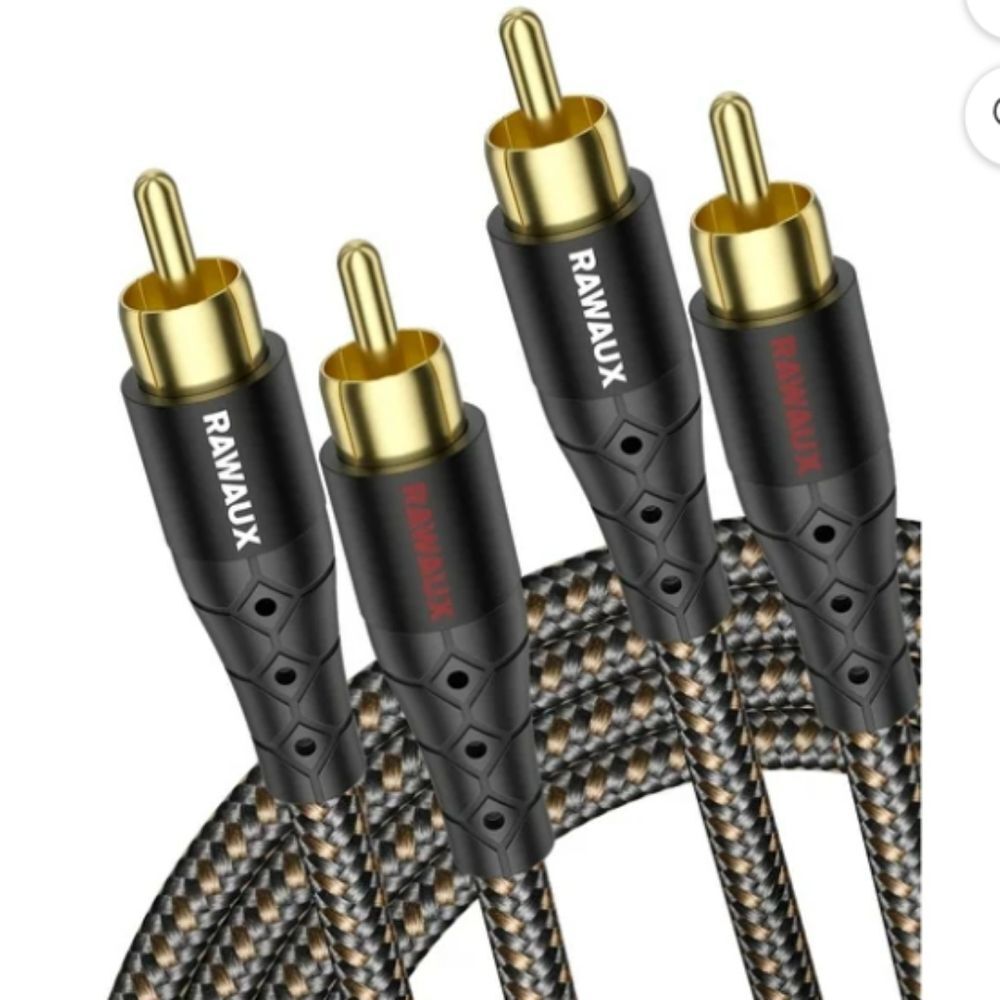 RAWAUX RCA Cable 2RCA Male to 2RCA Male Audio Stereo Suwoofer Cable 3.3ft/1m NWT